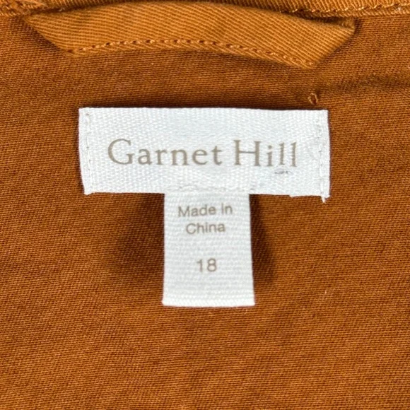 Garnet Hill‎ Jacket Womens Organic Cotton Utility Full Zip Snap Button Brown 18 - Picture 7 of 13